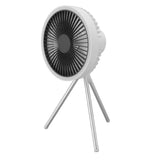 Tripod Fan 10000mAh 3 Gears Adjustable Timing Function Portable Desktop Fan with Light for Outdoor Camping White In Australia - Darrahopens