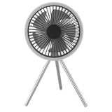Tripod Fan 10000mAh 3 Gears Adjustable Timing Function Portable Desktop Fan with Light for Outdoor Camping White In Australia - Darrahopens