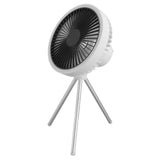 Tripod Fan 10000mAh 3 Gears Adjustable Timing Function Portable Desktop Fan with Light for Outdoor Camping White In Australia - Darrahopens