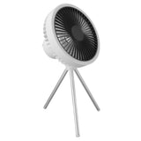 Tripod Fan 10000mAh 3 Gears Adjustable Timing Function Portable Desktop Fan with Light for Outdoor Camping White In Australia - Darrahopens