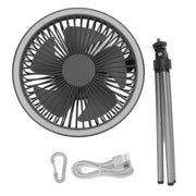 Tripod Fan 10000mAh 3 Gears Adjustable Timing Function Portable Desktop Fan with Light for Outdoor Camping Gray In Australia - Darrahopens