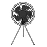 Tripod Fan 10000mAh 3 Gears Adjustable Timing Function Portable Desktop Fan with Light for Outdoor Camping Gray In Australia - Darrahopens