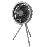 Tripod Fan 10000mAh 3 Gears Adjustable Timing Function Portable Desktop Fan with Light for Outdoor Camping Gray In Australia - Darrahopens