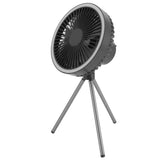 Tripod Fan 10000mAh 3 Gears Adjustable Timing Function Portable Desktop Fan with Light for Outdoor Camping Gray In Australia - Darrahopens