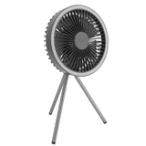Tripod Fan 10000mAh 3 Gears Adjustable Timing Function Portable Desktop Fan with Light for Outdoor Camping Gray In Australia - Darrahopens