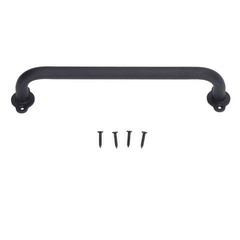 Barn Door Handle Black Carbon Steel Interior Wooden Door Matte Handle for Wooden Gate Shed Cabinet Door