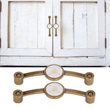 2 Pcs Zinc Alloy Antique Copper Handle European Modern Pastoral Color Acrylic Handle for Cabinet DrawerWhite