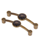2 Pcs Zinc Alloy Antique Copper Handle European Modern Pastoral Color Acrylic Handle for Cabinet DrawerBrown In Australia - Darrahopens