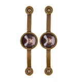 2 Pcs Zinc Alloy Antique Copper Handle European Modern Pastoral Color Acrylic Handle for Cabinet DrawerBrown