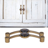 2 Pcs Zinc Alloy Antique Copper Handle European Modern Pastoral Color Acrylic Handle for Cabinet DrawerBrown