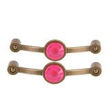 2 Pcs Zinc Alloy Antique Copper Handle European Modern Pastoral Color Acrylic Handle for Cabinet DrawerPink