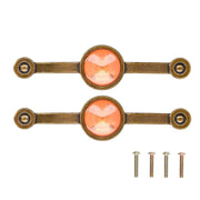 2 Pcs Zinc Alloy Antique Copper Handle European Modern Pastoral Color Acrylic Handle for Cabinet DrawerOrange In Australia - Darrahopens