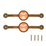 2 Pcs Zinc Alloy Antique Copper Handle European Modern Pastoral Color Acrylic Handle for Cabinet DrawerOrange In Australia - Darrahopens