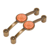 2 Pcs Zinc Alloy Antique Copper Handle European Modern Pastoral Color Acrylic Handle for Cabinet DrawerOrange In Australia - Darrahopens