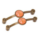 2 Pcs Zinc Alloy Antique Copper Handle European Modern Pastoral Color Acrylic Handle for Cabinet DrawerOrange In Australia - Darrahopens