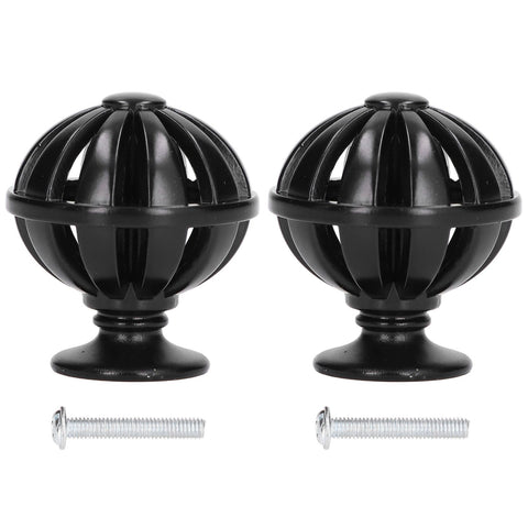 2Set Cabinet Knob Birdcage Hollow Closet Drawer Knob Zinc Alloy Wardrobe Knob for Home Decoration366 Birdcage Black
