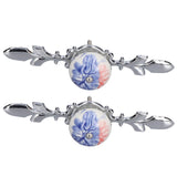 2pcs/set Ceramic Cabinet Handle Modern Simple Style Hand Painted Ceramic Cabinet Knobs1060D Plantain Blue and White Porcelain