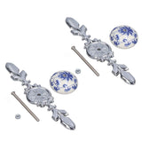 2pcs/set Ceramic Cabinet Handle Modern Simple Style Hand Painted Ceramic Cabinet Knobs1060D Rich Flower Blue and White Porcelain In Australia - Darrahopens