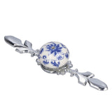 2pcs/set Ceramic Cabinet Handle Modern Simple Style Hand Painted Ceramic Cabinet Knobs1060D Rich Flower Blue and White Porcelain