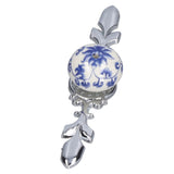 2pcs/set Ceramic Cabinet Handle Modern Simple Style Hand Painted Ceramic Cabinet Knobs1060D Rich Flower Blue and White Porcelain