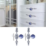 2pcs/set Ceramic Cabinet Handle Modern Simple Style Hand Painted Ceramic Cabinet Knobs1060D Peony Blue and White Porcelain
