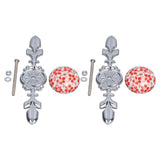 2pcs/set Ceramic Cabinet Handle Modern Simple Style Hand Painted Ceramic Cabinet Knobs1060D Red Flower Blue and White Porcelain