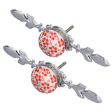 2pcs/set Ceramic Cabinet Handle Modern Simple Style Hand Painted Ceramic Cabinet Knobs1060D Red Flower Blue and White Porcelain