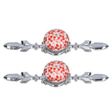 2pcs/set Ceramic Cabinet Handle Modern Simple Style Hand Painted Ceramic Cabinet Knobs1060D Red Flower Blue and White Porcelain