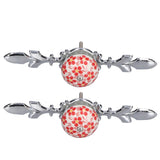 2pcs/set Ceramic Cabinet Handle Modern Simple Style Hand Painted Ceramic Cabinet Knobs1060D Red Flower Blue and White Porcelain