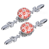 2pcs/set Ceramic Cabinet Handle Modern Simple Style Hand Painted Ceramic Cabinet Knobs1060D Red Flower Blue and White Porcelain