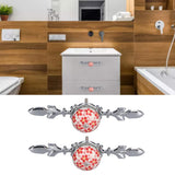 2pcs/set Ceramic Cabinet Handle Modern Simple Style Hand Painted Ceramic Cabinet Knobs1060D Red Flower Blue and White Porcelain