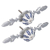 2pcs/set Ceramic Cabinet Handle Modern Simple Style Hand Painted Ceramic Cabinet Knobs1061D Pachira Macrocarpa Blue and White Porcelain