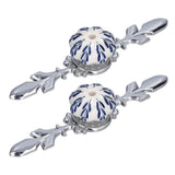 2pcs/set Ceramic Cabinet Handle Modern Simple Style Hand Painted Ceramic Cabinet Knobs1061D Pachira Macrocarpa Blue and White Porcelain