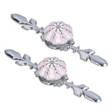 2pcs/set Ceramic Cabinet Handle Modern Simple Style Hand Painted Ceramic Cabinet Knobs1061D Flower Pattern