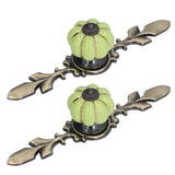 2pcs/set Hand Painted Pumpkin Drawer Knobs Chinese Pastoral Style Ceramic Cabinet HandleGreen In Australia - Darrahopens