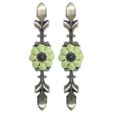 2pcs/set Hand Painted Pumpkin Drawer Knobs Chinese Pastoral Style Ceramic Cabinet HandleGreen