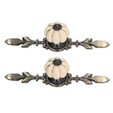 2pcs/set Hand Painted Pumpkin Drawer Knobs Chinese Pastoral Style Ceramic Cabinet HandleWhite