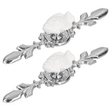2 Set Drawer Knobs Pull Handles Ceramics Cabinet Cupboard Door Decorative Knobs with Plate for Kitchen Bathroom Office1088D Madarine
