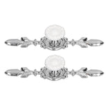 2 Set Drawer Knobs Pull Handles Ceramics Cabinet Cupboard Door Decorative Knobs with Plate for Kitchen Bathroom Office1088D Sunflower