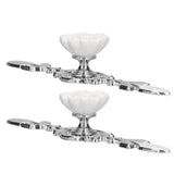 2 Set Drawer Knobs Pull Handles Ceramics Cabinet Cupboard Door Decorative Knobs with Plate for Kitchen Bathroom Office1088D Magnolia
