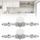 2 Set Drawer Knobs Pull Handles Ceramics Cabinet Cupboard Door Decorative Knobs with Plate for Kitchen Bathroom Office1088D Magnolia