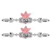 2 Set Drawer Knobs Pull Handles Ceramics Cabinet Decorative Knobs with Plate for Kitchen Bathroom Office Decoration1088D Sea Star