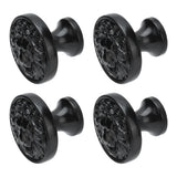 4Set Lion Head Zinc Alloy Cabinet Door Handle Modern Antique Cartoon Solid Drawer Pull Circular Single Hole Buckle Hand399 Lion Head Black