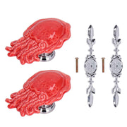 2Set Drawer Pull Knob Zinc Alloy Cabinet Wardrobe Closet Knob for Kitchen Furniture Decoration1077D Red Octopus In Australia - Darrahopens