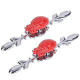 2Set Drawer Pull Knob Zinc Alloy Cabinet Wardrobe Closet Knob for Kitchen Furniture Decoration1077D Red Octopus