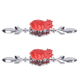 2Set Drawer Pull Knob Zinc Alloy Cabinet Wardrobe Closet Knob for Kitchen Furniture Decoration1077D Red Octopus