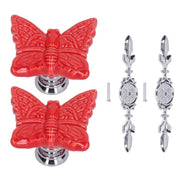 2Set Drawer Pull Knob Zinc Alloy Cabinet Wardrobe Closet Knob for Kitchen Furniture Decoration1077D Red Butterfly In Australia - Darrahopens