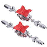 2Set Drawer Pull Knob Zinc Alloy Cabinet Wardrobe Closet Knob for Kitchen Furniture Decoration1077D Red Butterfly
