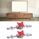 2Set Drawer Pull Knob Zinc Alloy Cabinet Wardrobe Closet Knob for Kitchen Furniture Decoration1077D Red Butterfly