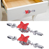 2Set Drawer Pull Knob Zinc Alloy Cabinet Wardrobe Closet Knob for Kitchen Furniture Decoration1077D Red Butterfly